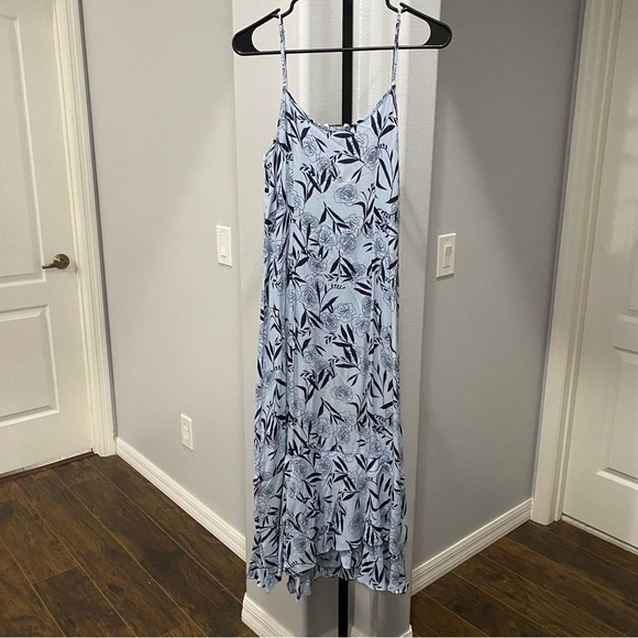 Thakoon Collective Leaf A-Line Midi Dress Floral Blue Womens Size 4 Rose Print - Picture 8 of 9